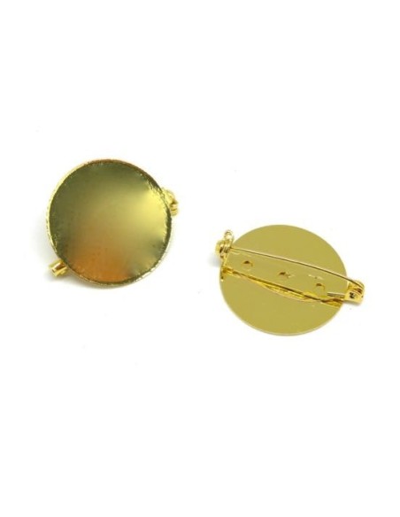 Support broche doré pas cher pour cabochon de 30mm Support broche doré pas cher pour cabochon de 30mm