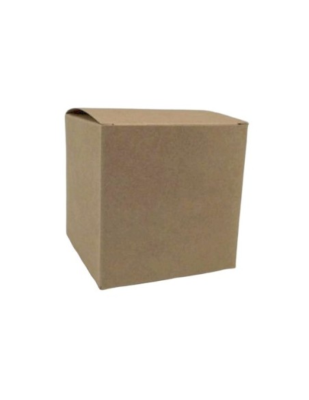 Boite cube en cartonnette kraft uni marron havane Boite cube en cartonnette kraft uni marron havane