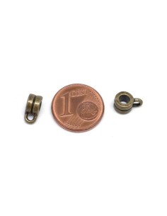 Bélière strié bronze en métal pour cordon cuir 3mm 2