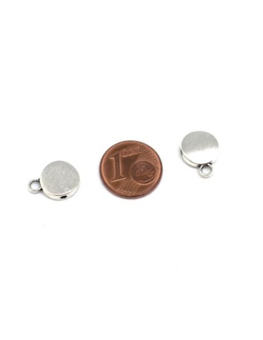 Perle support breloque ronde argenté pour cordon 1,5mm pas chère