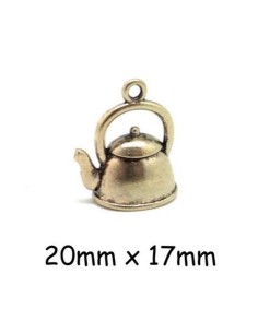 Breloque théière doré pâle en métal pour bijoux ou vitrine miniature