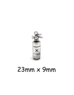 Breloque extincteur en métal argenté pas chère