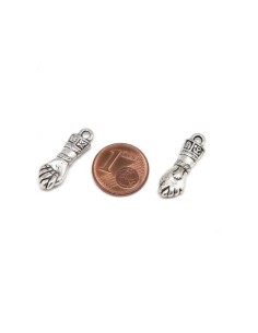 Pendentif main de Figa argenté en métal, amulette porte bonheur 2
