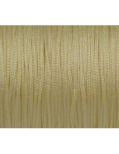 Cordon nylon tressé 1mm jaune pâle ivoire pour la création de bijoux