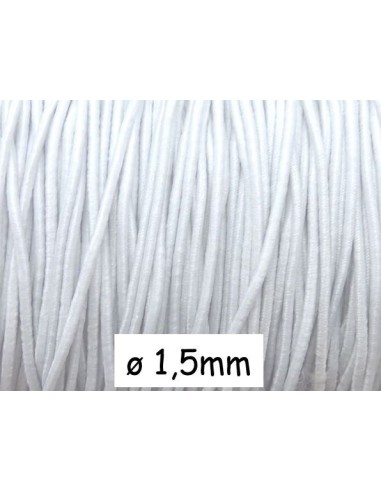 Cordon élastique 1,5mm blanc pas cher