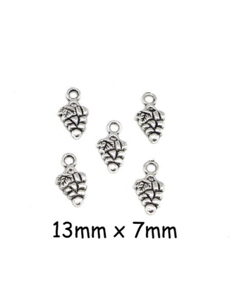 petite breloque grappe de raisin argenté pas cher