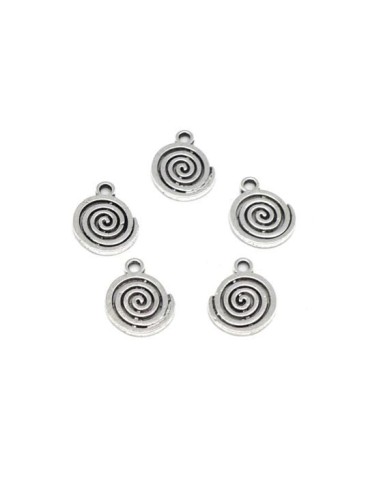 Breloque argenté spirale pas chère