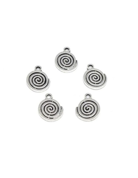 Breloque argenté spirale pas chère