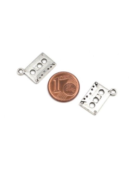 Charm cassette audio argenté pas cher pour DIY
