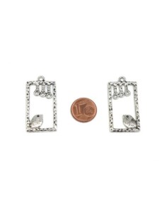 Breloque cage à oiseaux argenté en métal martelé pas chère 2