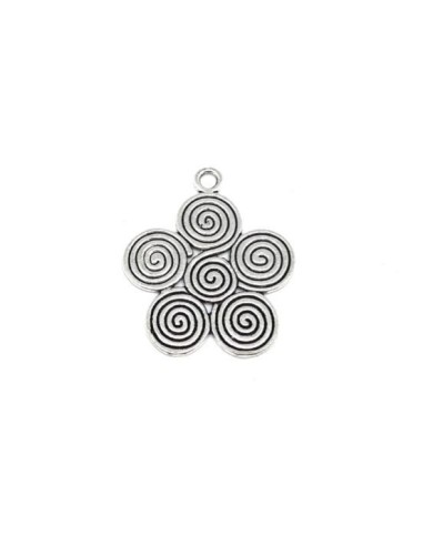 Pendentif spirale forme fleur pas cher
