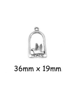 Breloque cage à oiseaux argenté en métal 