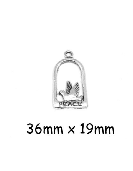 Breloque cage à oiseaux argenté en métal 