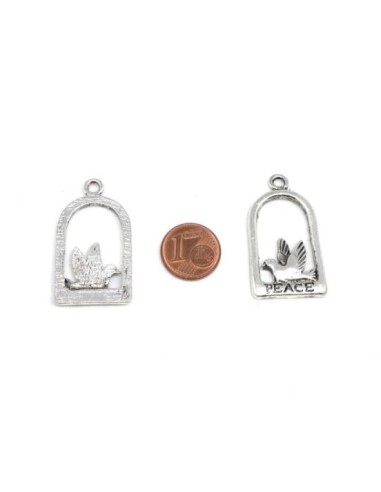 Pendentif cage à oiseaux, colombe pas cher