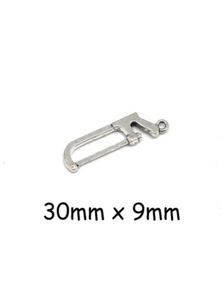 Breloque scie en métal argenté pas chère