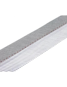 Hausse de ceinture gris rayé blanc et fil rouge pour pantalon, jupe