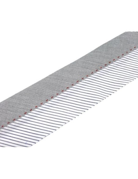 Hausse de ceinture gris rayé blanc et fil rouge pour pantalon, jupe