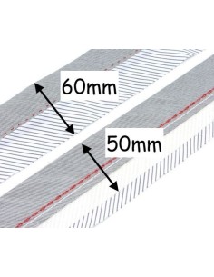 Hausse de ceinture gris rayé blanc et fil rouge pour pantalon, jupe 2