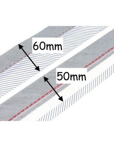 Hausse de ceinture pas chère gris rayé blanc et fil rouge pour pantalon, jupe