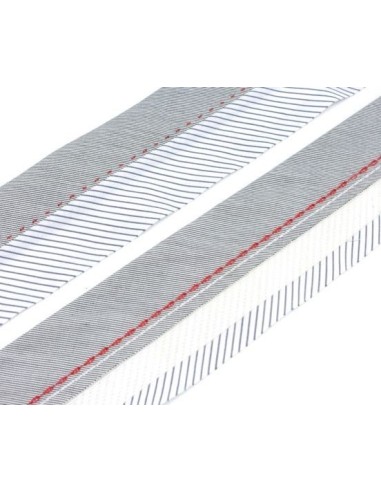 Ceinture anglaise gris rayé blanc et fil rouge pour pantalon, jupe pas chère