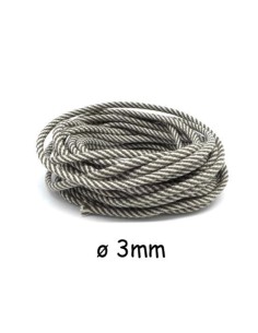 Cordon tressé 3mm en polyester vert kaki et beige pas cher pour couture