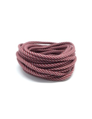  Cordon tressé bordeaux et gris pas cher