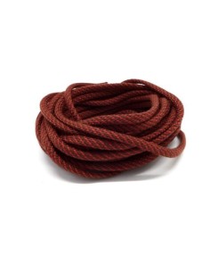 Cordon tressé en polyester marron et orange rouille 3mm 2