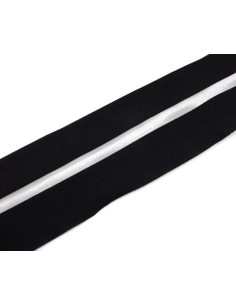 Hausse de ceinture noire uni et galon gris argenté pour pantalon, costume