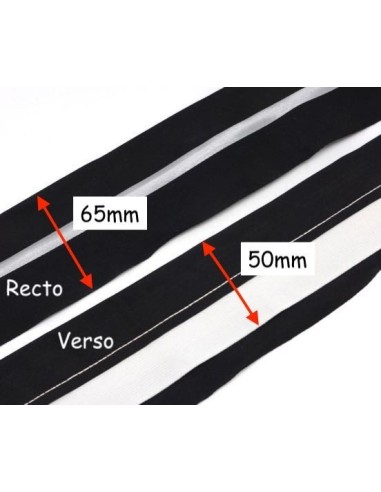 Ceinture anglaise noire uni et galon gris argenté pour pantalon, costume