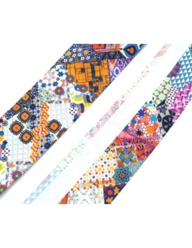 Ceinture anglaise multicolore pas chère motif géométrique pour jupe pas chère