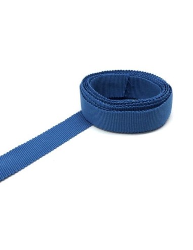 Ruban gros grain tradition bleu jean 20mm en coton fabriqué en france