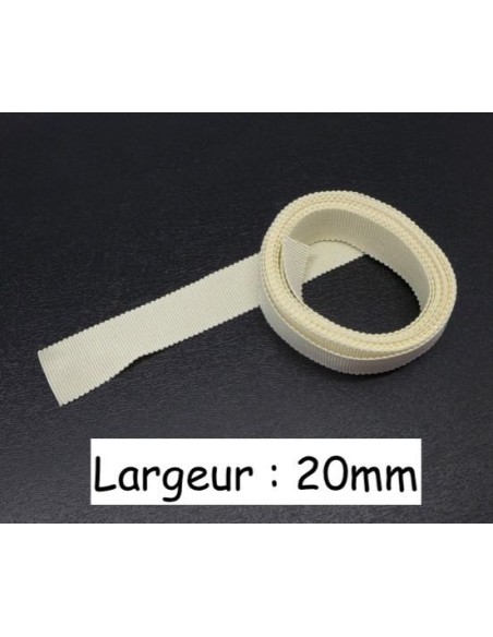 Ruban gros grain tradition écru 20mm en coton fabriqué en france