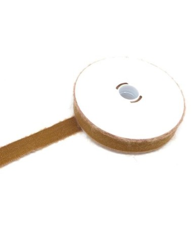 Galon gros grain uni marron camel viscose lin pas cher