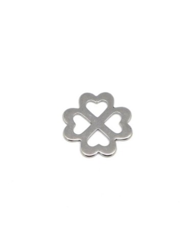 Connecteur trèfle à 4 feuilles forme coeur en acier inox