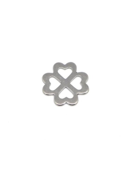 Connecteur trèfle à 4 feuilles forme coeur en acier inox
