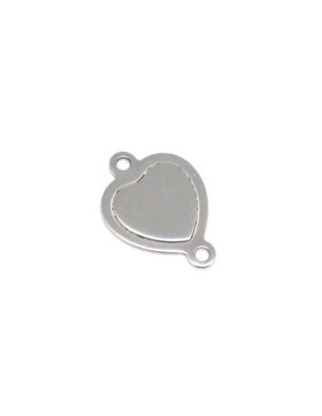 Perle intercalaire coeur en acier inox pour bracelet DIY