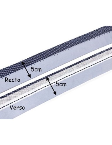 Hausse de ceinture bleu marine à pois blanc sur fond gris bleu pas chère