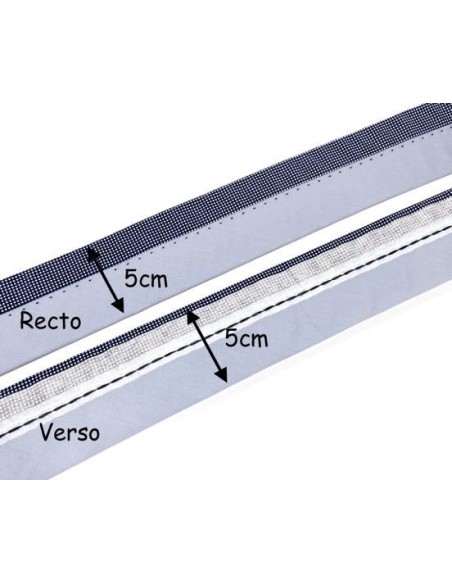 Hausse de ceinture bleu marine à pois blanc sur fond gris bleu pas chère