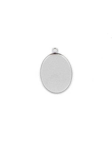 Support ovale pour cabochon 18mm x 25mm en acier inoxydable