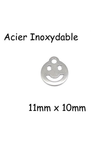Petite breloque Smile argenté en acier inoxydable