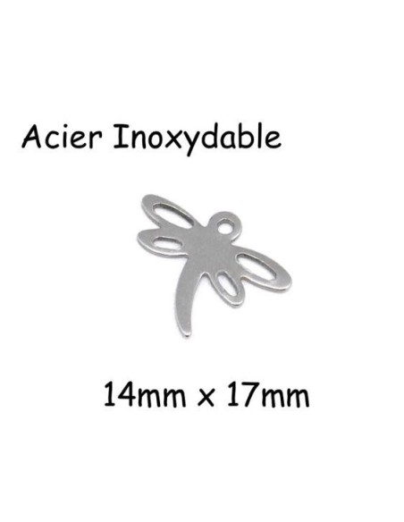 Petite breloque libellule en acier inoxydable pas chère