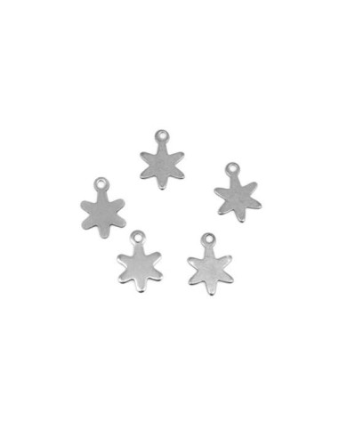 Charm étoile argenté en acier inox pas cher