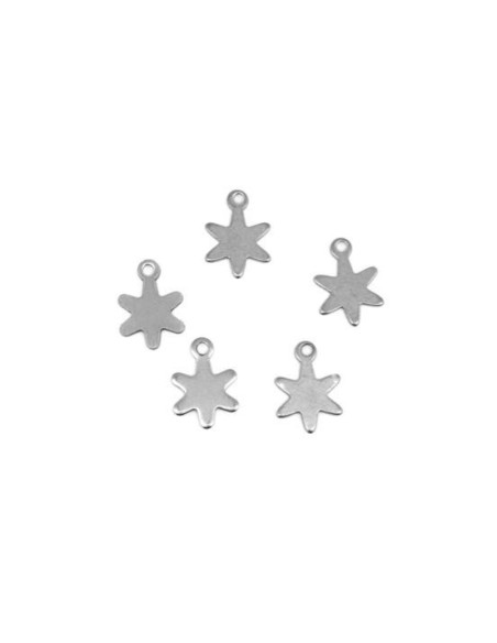 Charm étoile argenté en acier inox pas cher