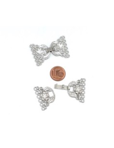 Fermoir clip en métal argenté pour bracelet à 6 rangs 2