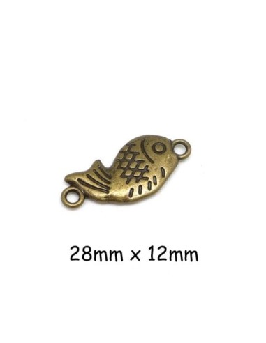 Connecteur poisson bronze en métal 