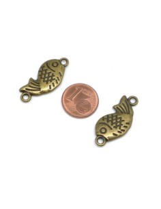 Connecteur poisson bronze en métal  2