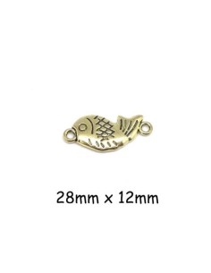 Perle connecteur poisson en métal doré pas cher