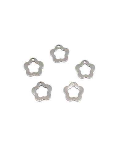 Charm fleur en acier inox pas cher