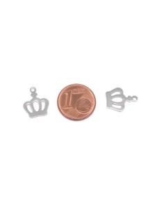 Petite breloque couronne argenté acier inoxydable 2