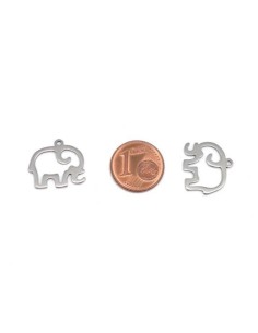 Breloque éléphant en acier inoxydable argenté 2